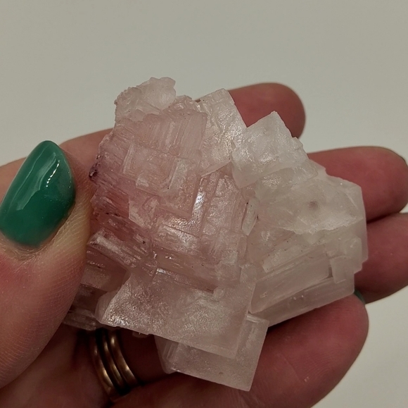 Ultracool Geometric Pink Halite Specimen - Picture 3 of 17